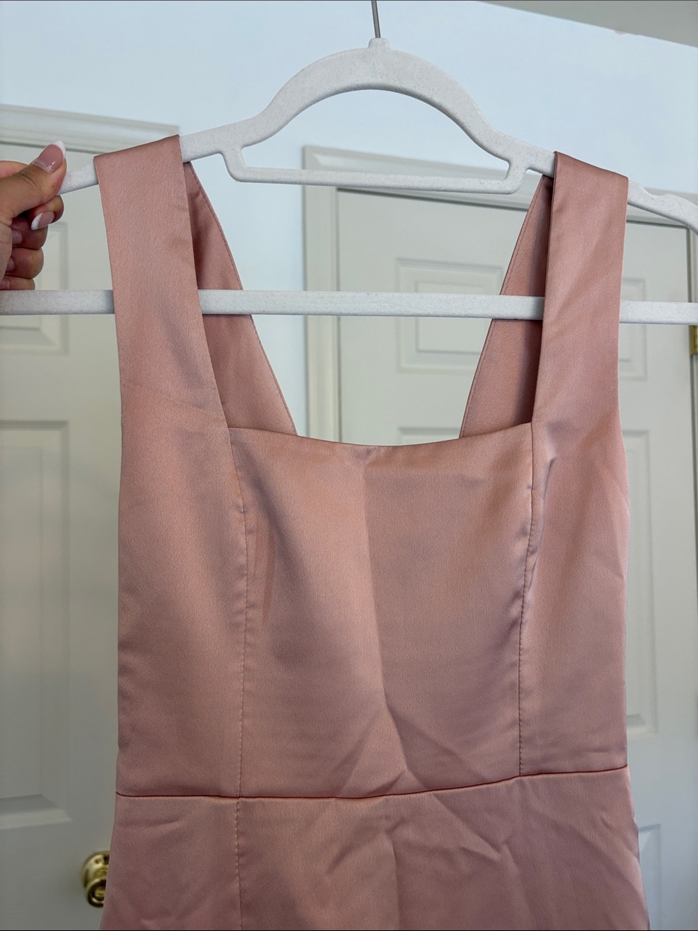 Show Me Your MuMu Dusty Pink Satin Midi Dress - Picture 2 of 4